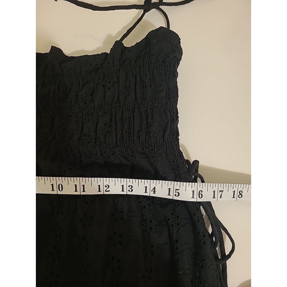 MNG Womens Spaghetti Strap Halter Eyelet Dress Black Size 4 - Picture 9 of 9